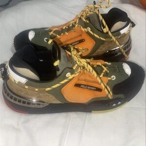 Polo Ralph Lauren PS200 SK HTL Shoes Size 9 Orange Green